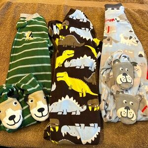 12M fleece footie pjs (bundle of 3)